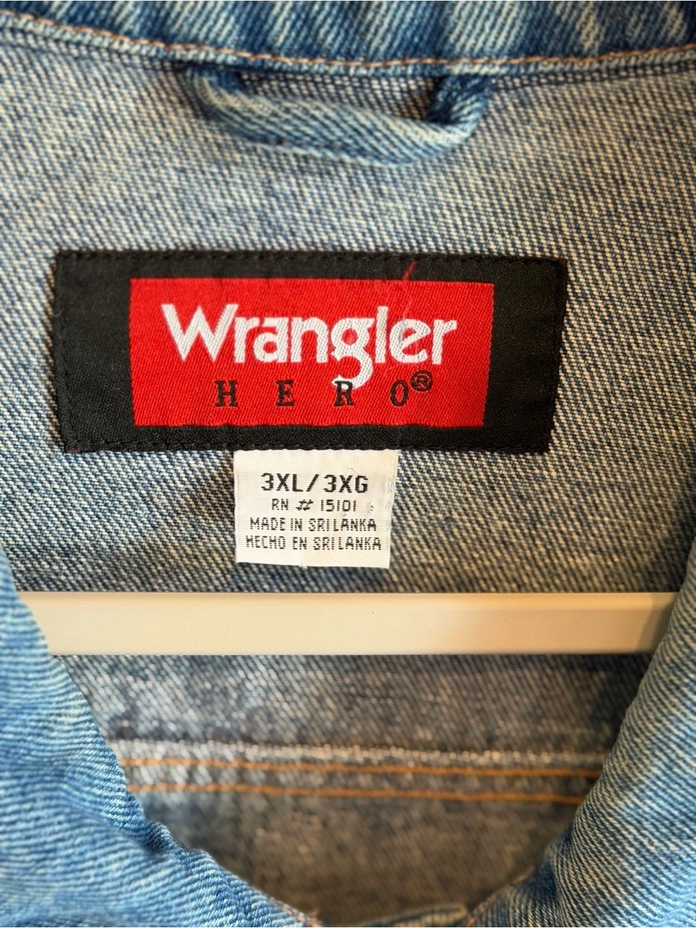 Vintage Wrangler Denim Jacket Hero  Trucker Blue Sz 3XL